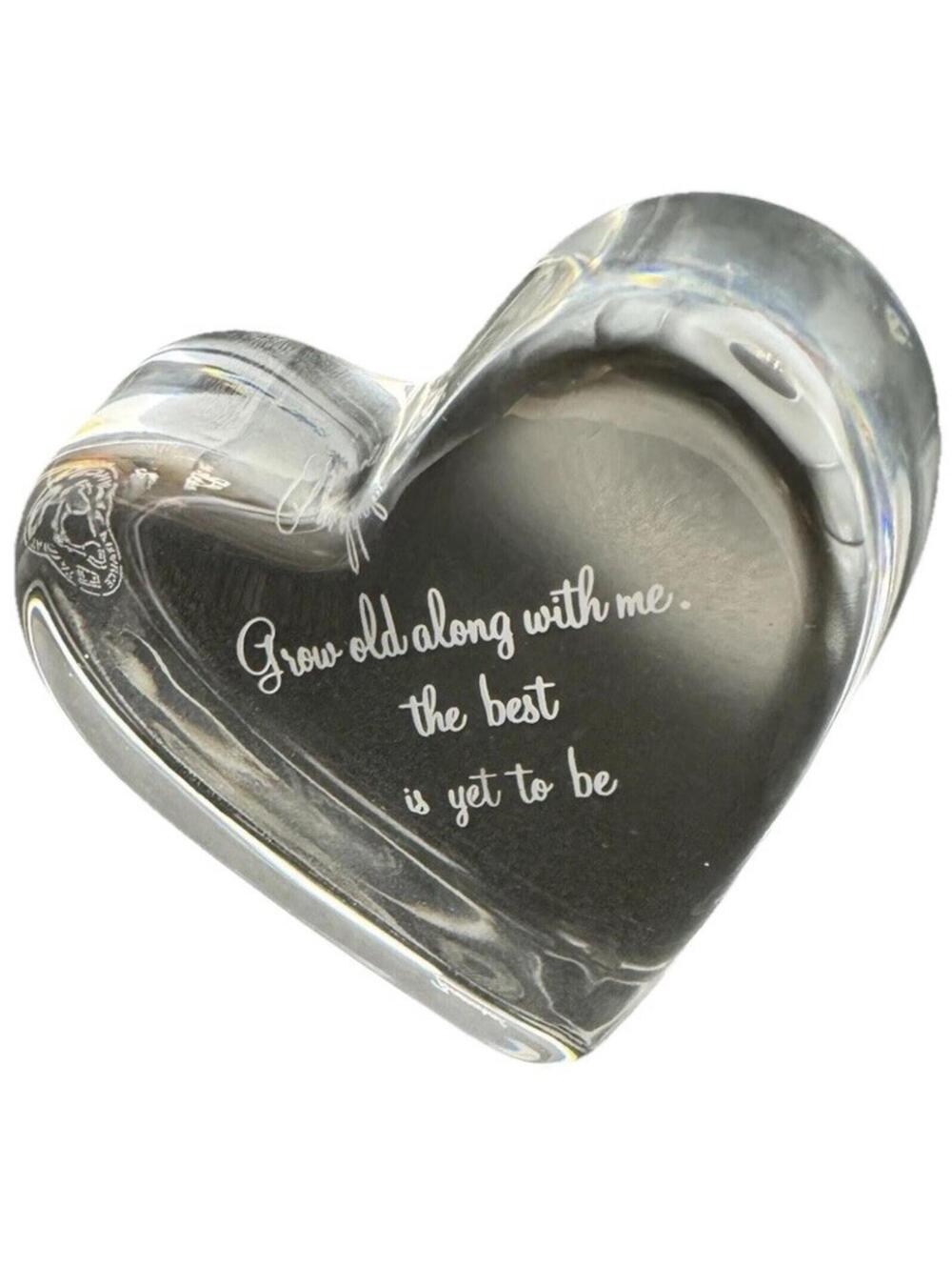 BACCARAT Crystal Paperweight Grow old along with me Wedding Collection Gift EUC